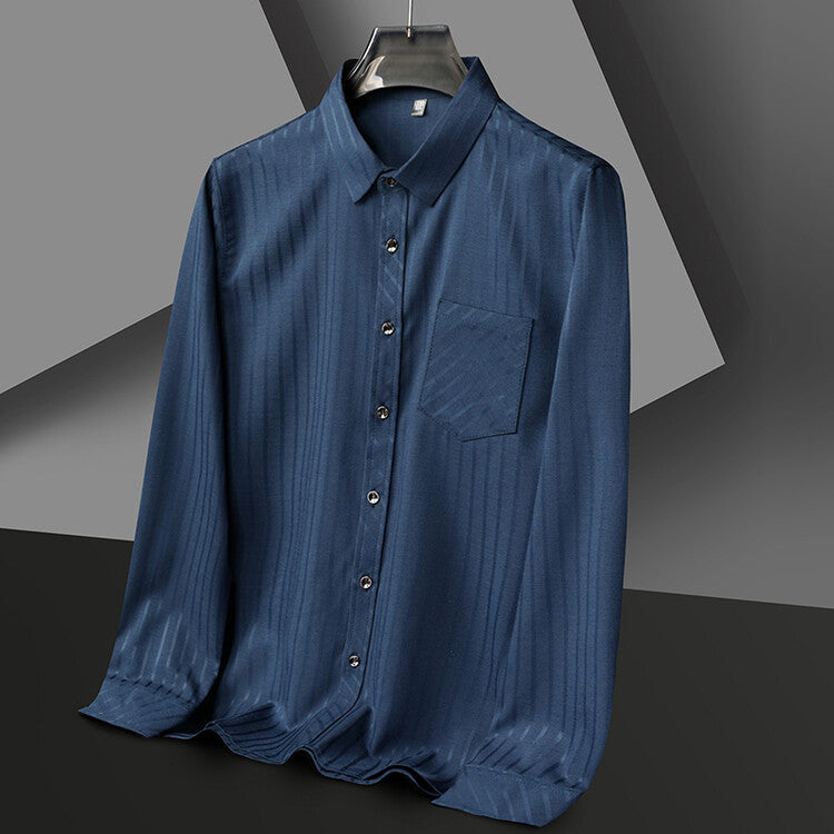 Herren Hemd Langarm Elegant Streifen Design
