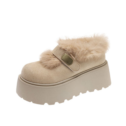 Damen Pantoffeln Flauschig mit Verstellbarem Riemen Warm