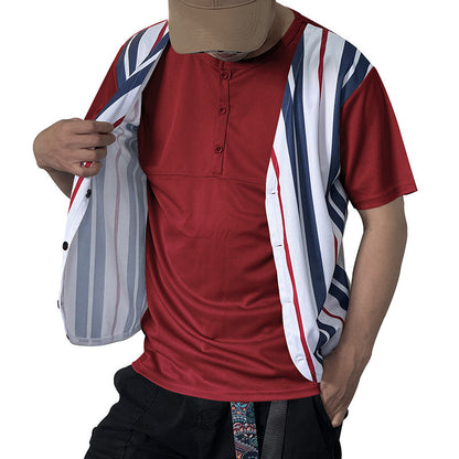 Herren Sportshirt Gestreift Überwurf Modern Sportlich