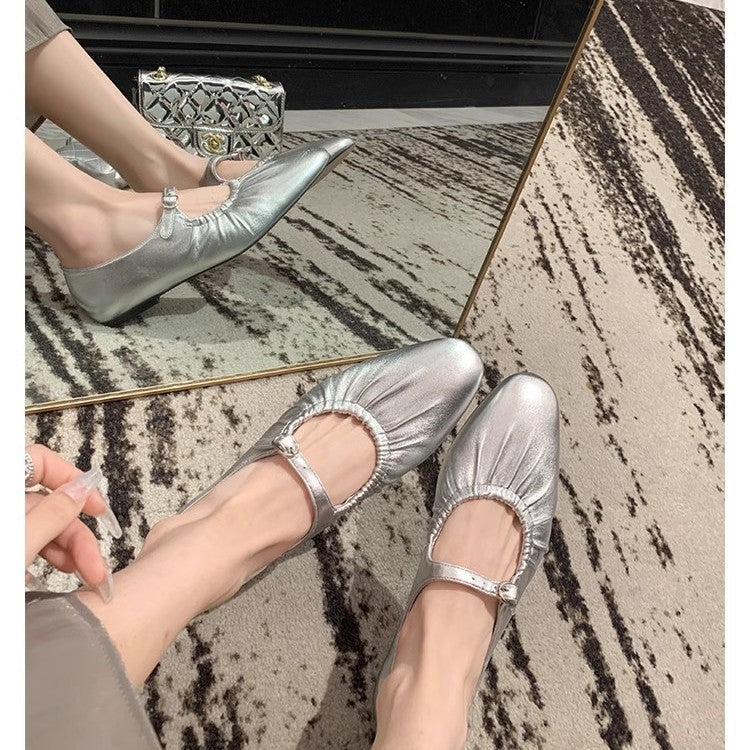 Damen Ballerinas Bequem Elastisch Schnürung - BerlinGlamour