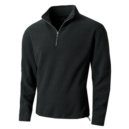 Herren Fleece Pullover Lang Reißverschluss Stehkragen Warm