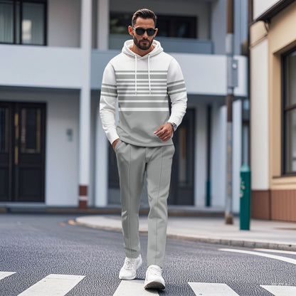 Herren Hoodie Sportlich Streifen Design Modern