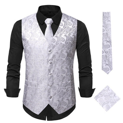 Herren Weste Elegant Blumenmuster Slim Fit