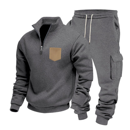 Herren Sportanzug Modern Sportlich Grau