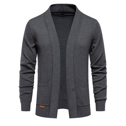 Herren Strickjacke Offener Kragen Praktisch Warm