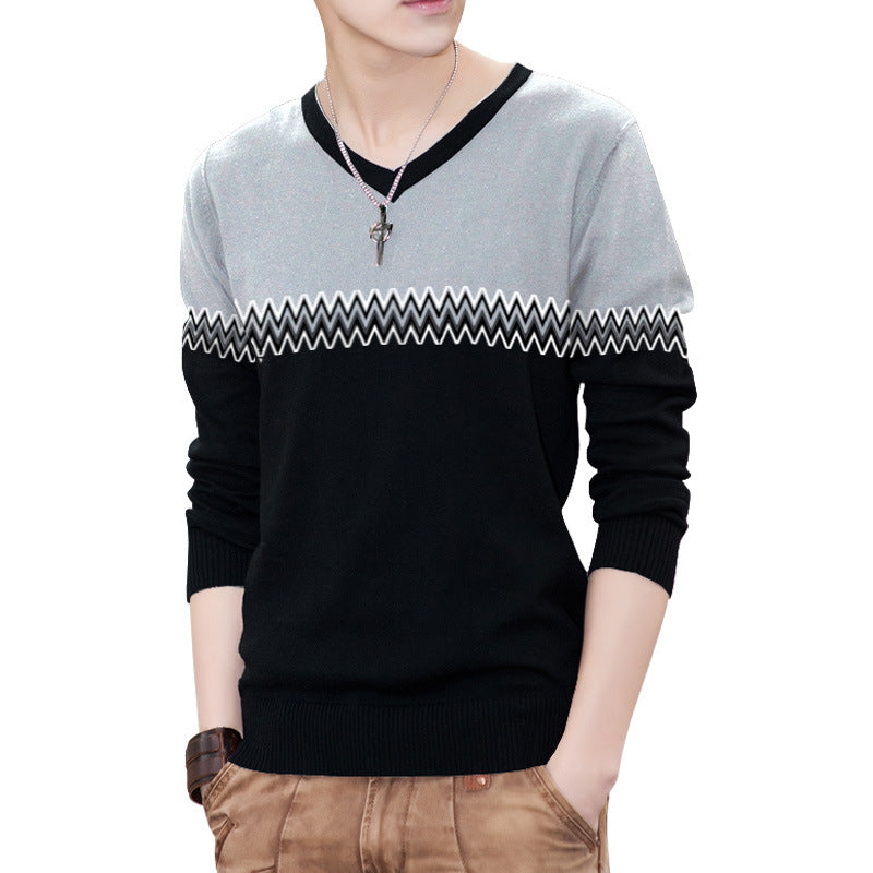 Herren Pullover Modern Zickzack Muster Elegante Style