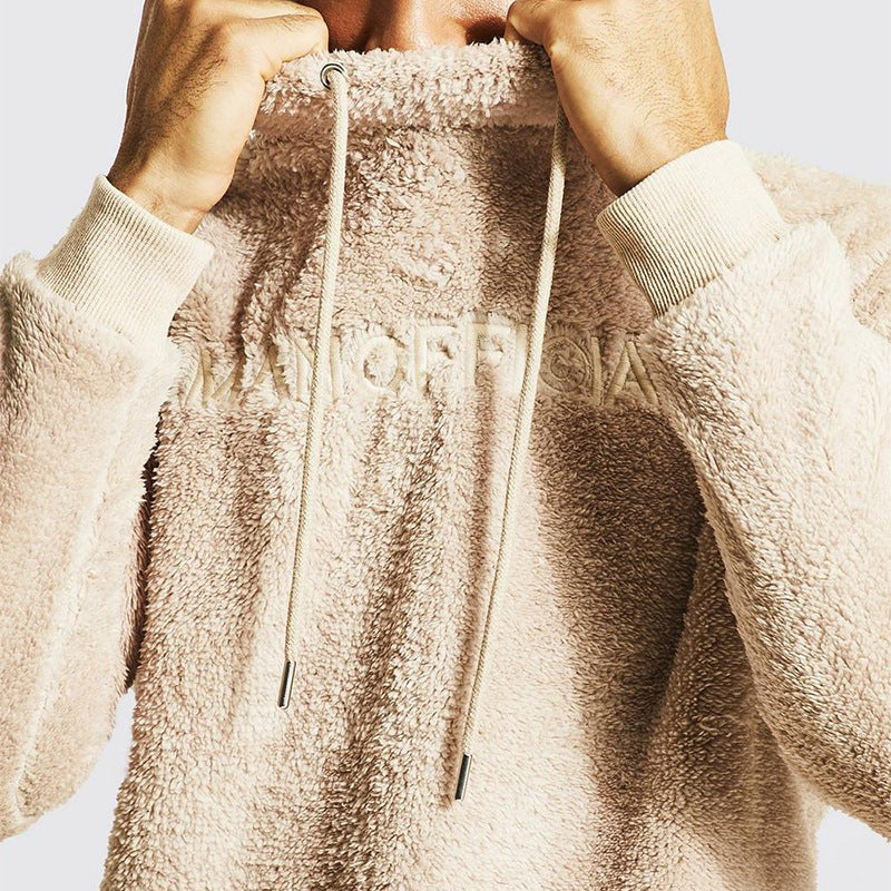 Herren Fleece Pullover Warm mit Kordelzug