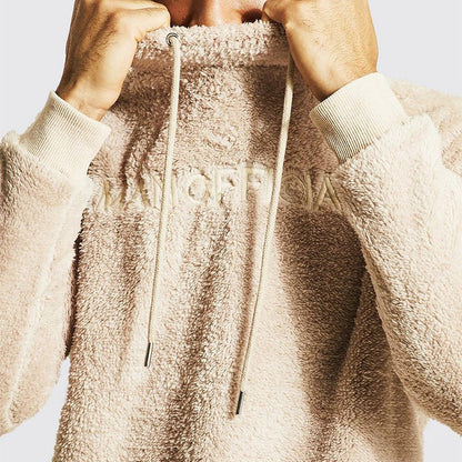 Herren Fleece Pullover Warm mit Kordelzug