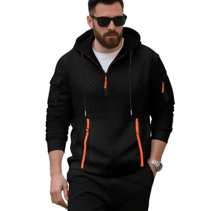 Kapuzenpullover Herren Sportlich mit Reißverschlusstaschen