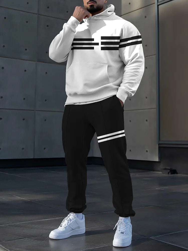 Herren Sportanzug Jogging Set Streifenmuster Modern