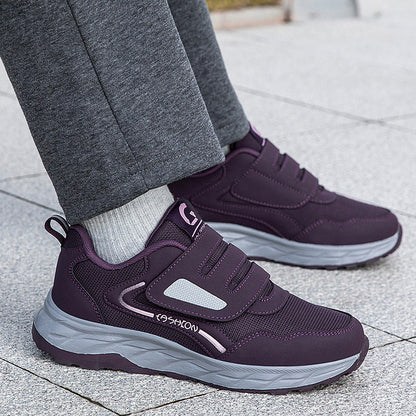Damen Sneaker Sportlich Laufschuhe mit Klettverschluss