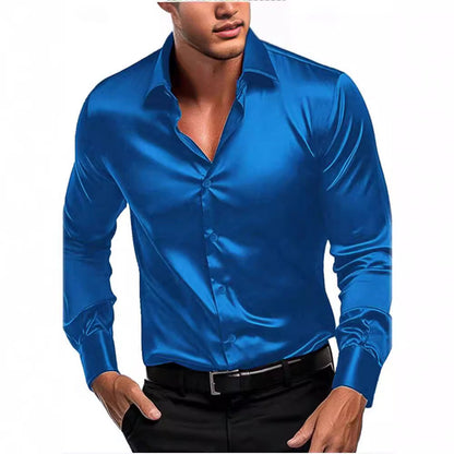 Herren Hemd Seiden-Glatt Elegantes Business-Hemd