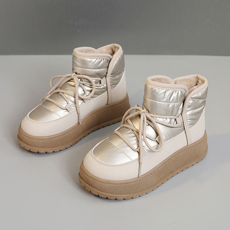 Damen Winterstiefeletten Warm Kunstfell Robust