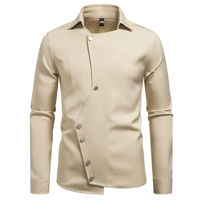 Herren Hemd Asymmetrisch Modern Mit Knöpfen