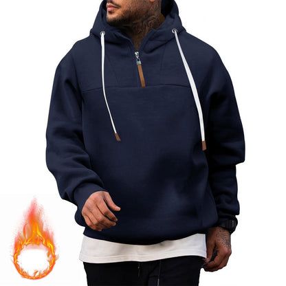 Herren Hoodie Sportlich Kurz Reißverschluss Modern