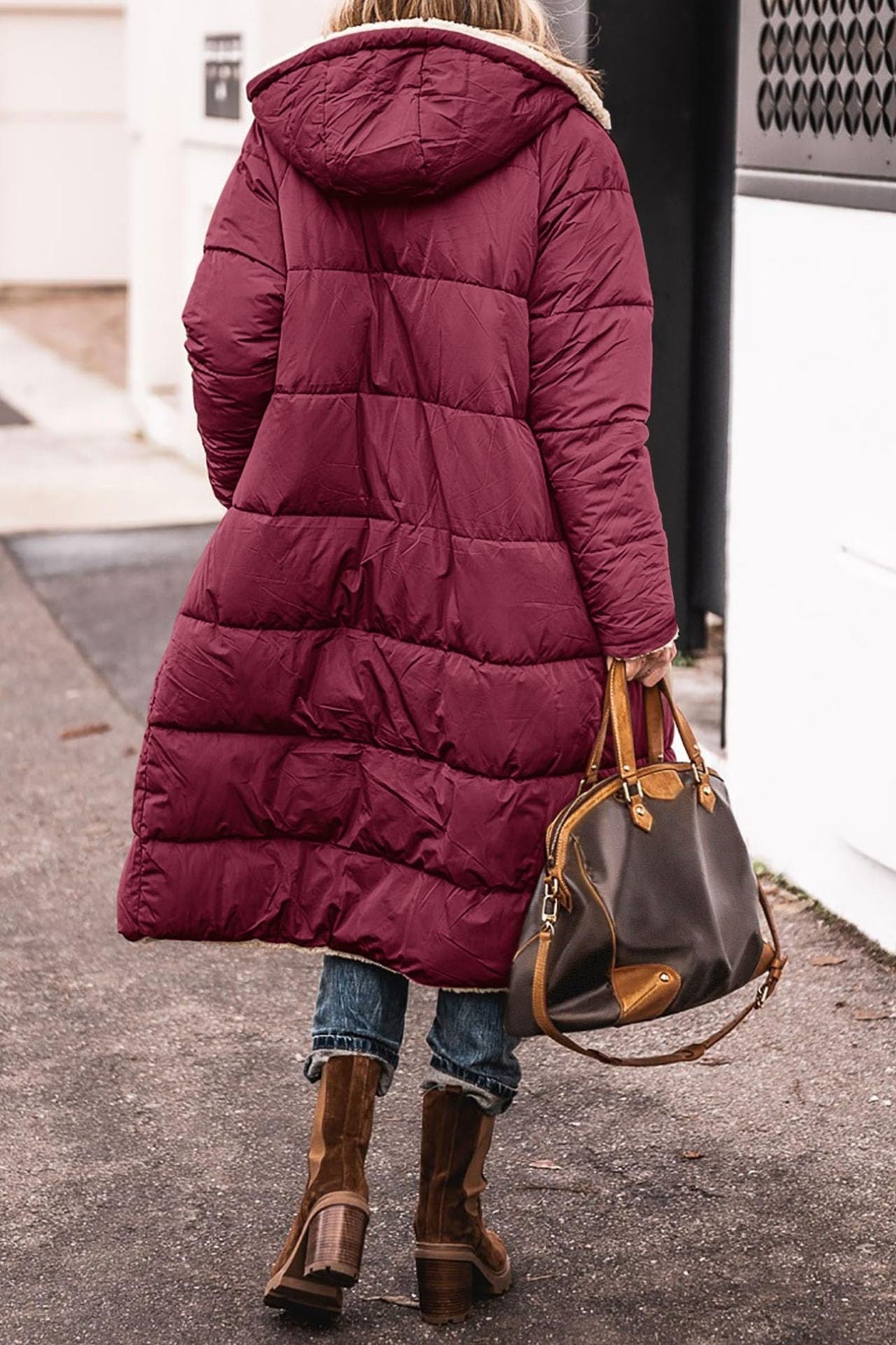 Damen Parka gefüttert mit Kapuze und lässigem Schnitt