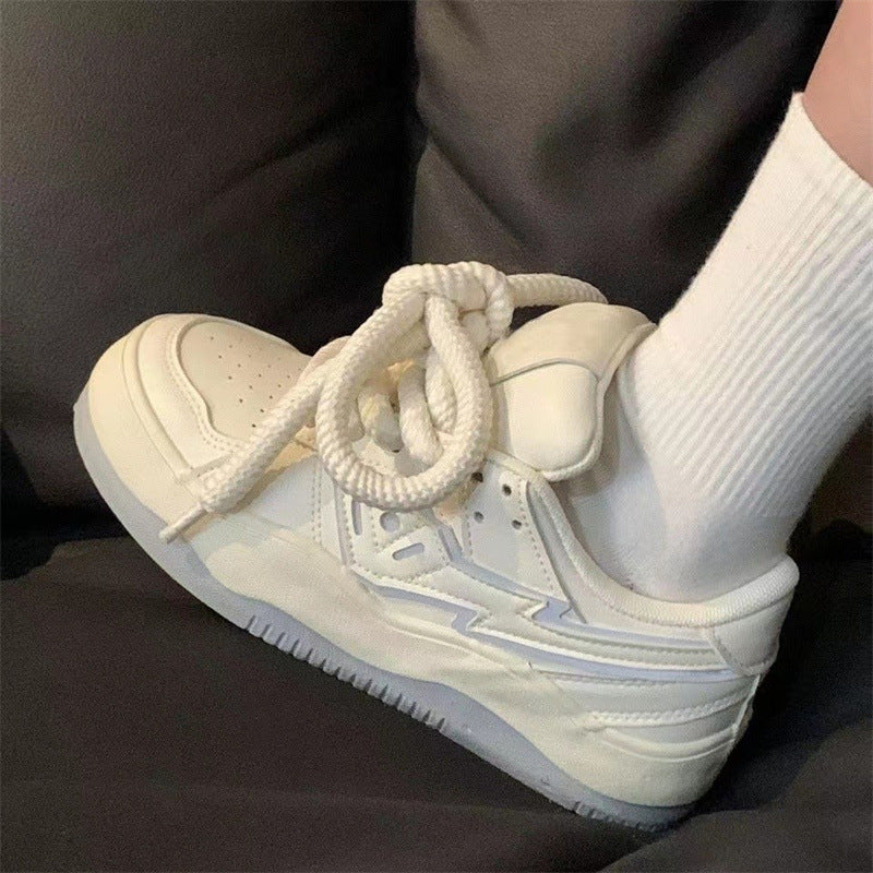 Damen Sneaker Low Top Modisch Schnürsenkel Logo