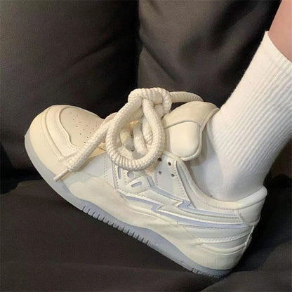 Damen Sneaker Low Top Modisch Schnürsenkel Logo