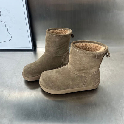 Damen Winterstiefel Weiches Wildleder Fleecegefüttert Warm