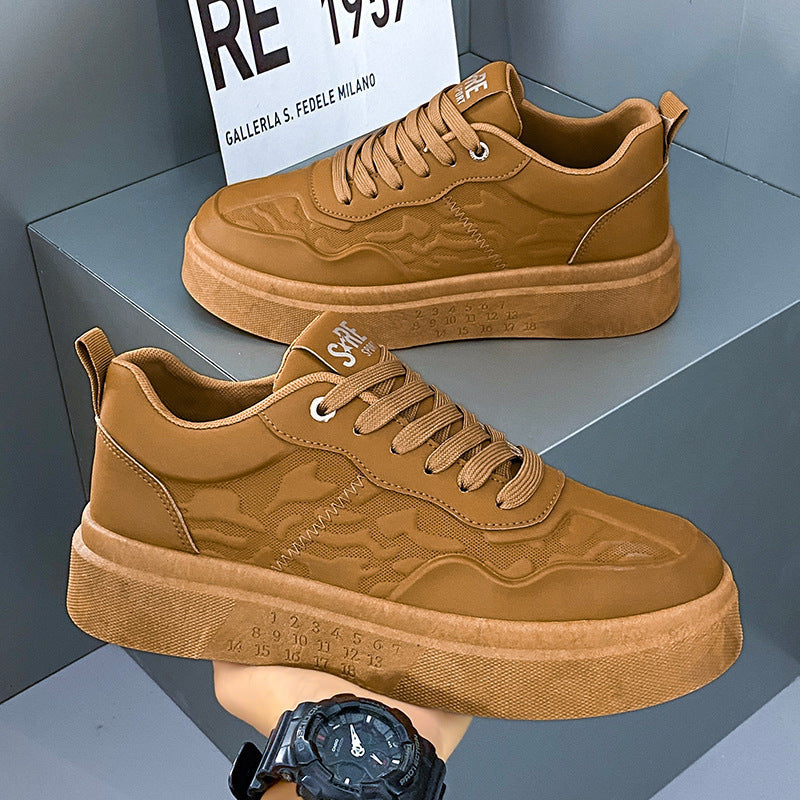 Damen Sneaker Leder Schuhe mit Logo Stickerei Modern - BerlinGlamour