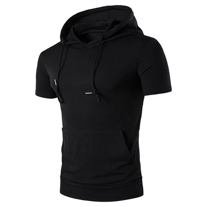 Herren Kapuzenoberteil Kurzarm Sportlich Trendy