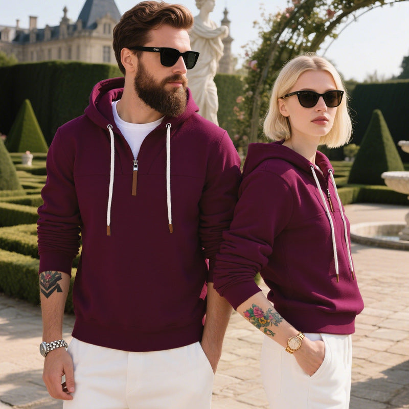 Herren Kapuzenpullover Strukturiert Modern Reißverschluss
