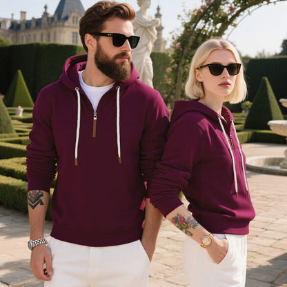 Herren Kapuzenpullover Strukturiert Modern Reißverschluss