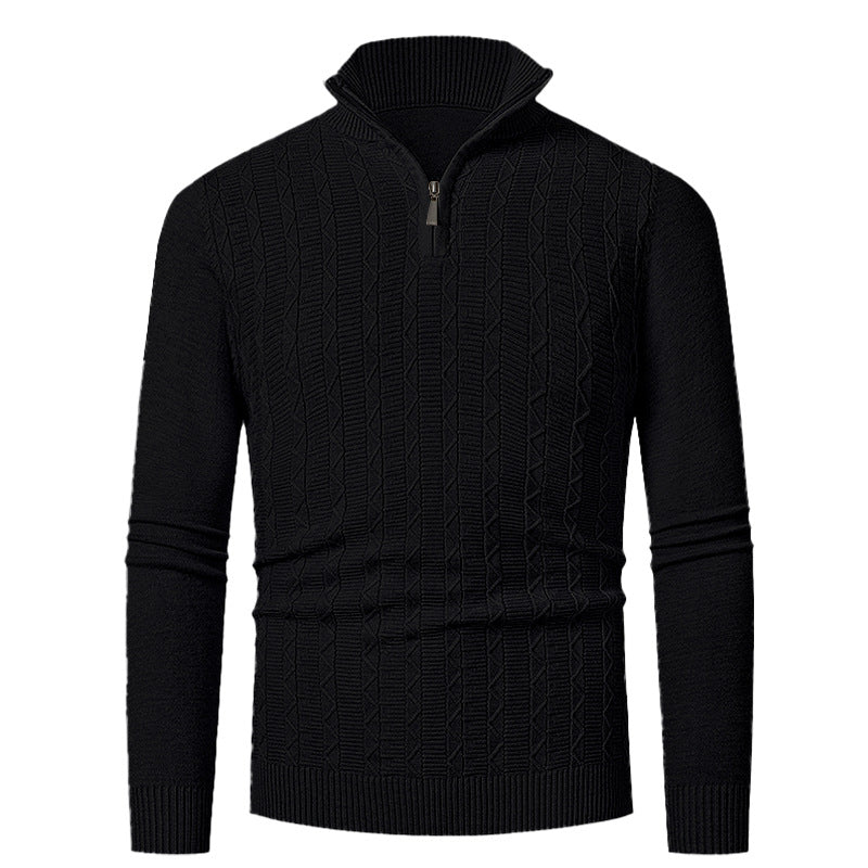 Herren Pullover Strick Fein Zopfmuster Elegent