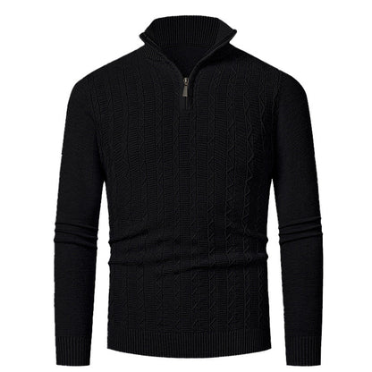 Herren Pullover Strick Fein Zopfmuster Elegent