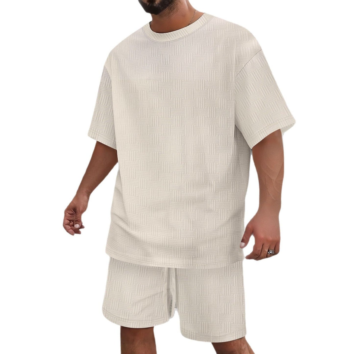 Herren T-Shirt- und Shorts-Set Modern mit Trend-Muster