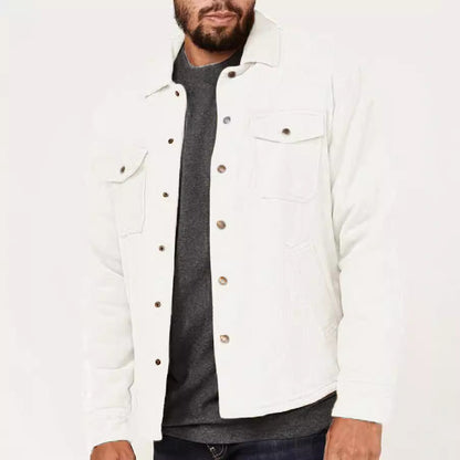 Herren Cordjacke Modern Mit Taschen Braun Schwarz
