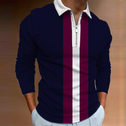 Herren Tennisoberteil Langarm Modern Farbblock Sportlich