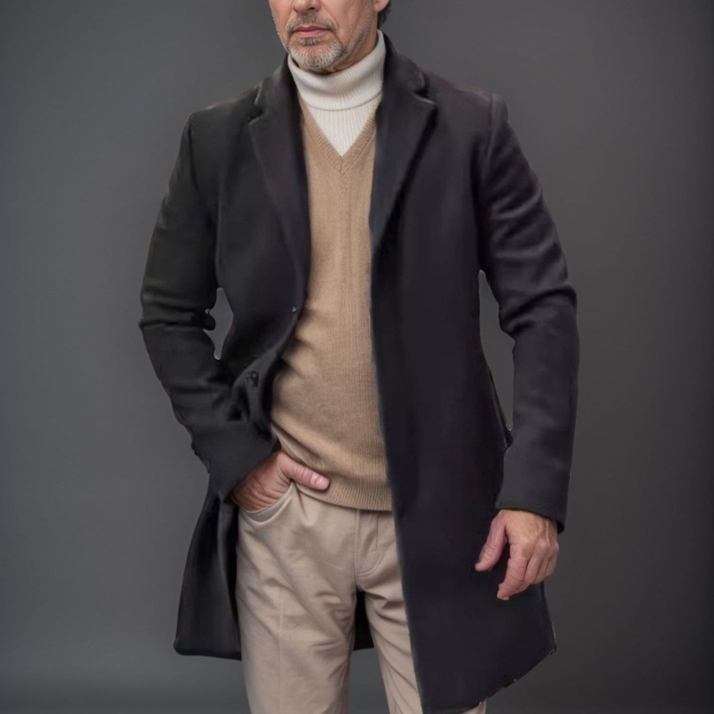 Herren Wollmantel Einfach Elegant - BerlinGlamour