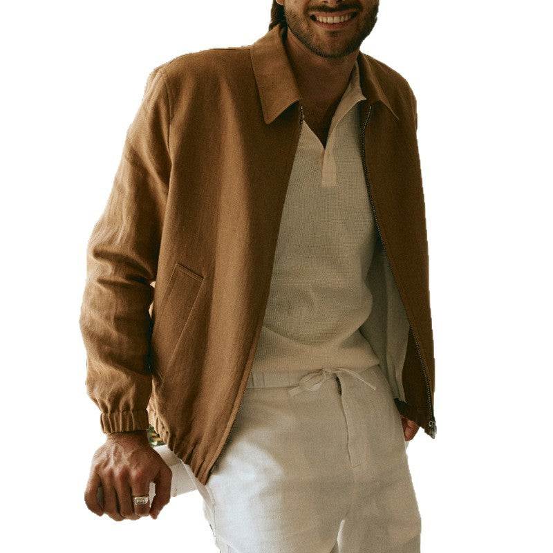Herren Sommerjacke Lässig Minimalistisch Slim Fit