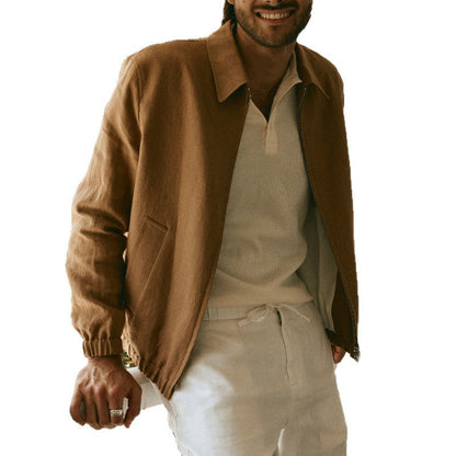 Herren Sommerjacke Lässig Minimalistisch Slim Fit
