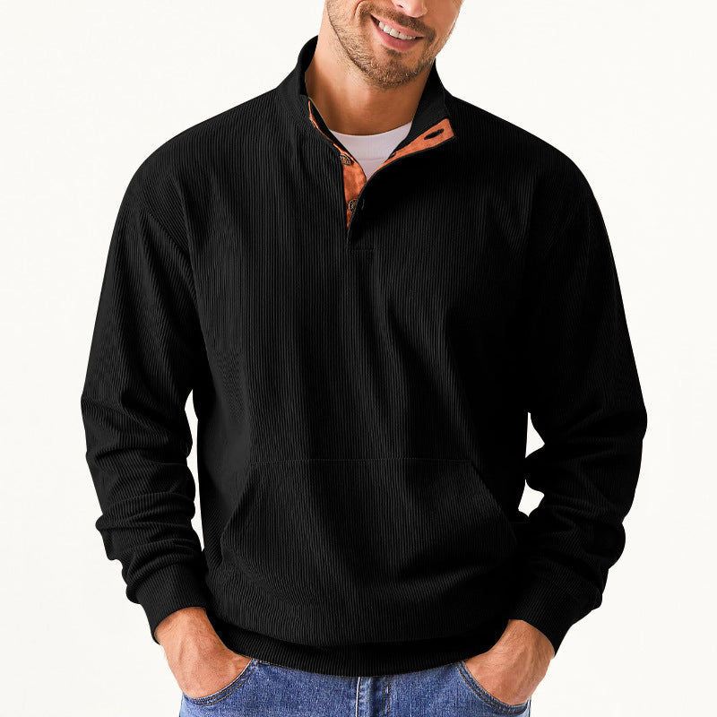 Herren Pullover Strukturiert Modern mit Knöpfen