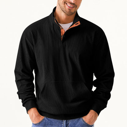 Herren Pullover Strukturiert Modern mit Knöpfen