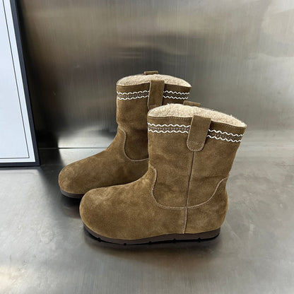 Damen Stiefel Wildleder Elegante Warm mit Innenfutter