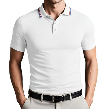 Herren Poloshirt Kragen Kontrastfarbe Modern Slimfit