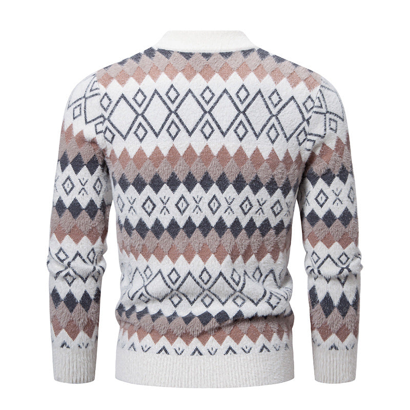 Herren Strickpullover Geometrisch Hochkragen Modern