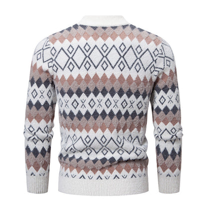Herren Strickpullover Geometrisch Hochkragen Modern
