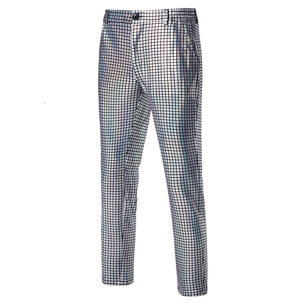 Herren Disco-Hose Netz-Optik Glitter