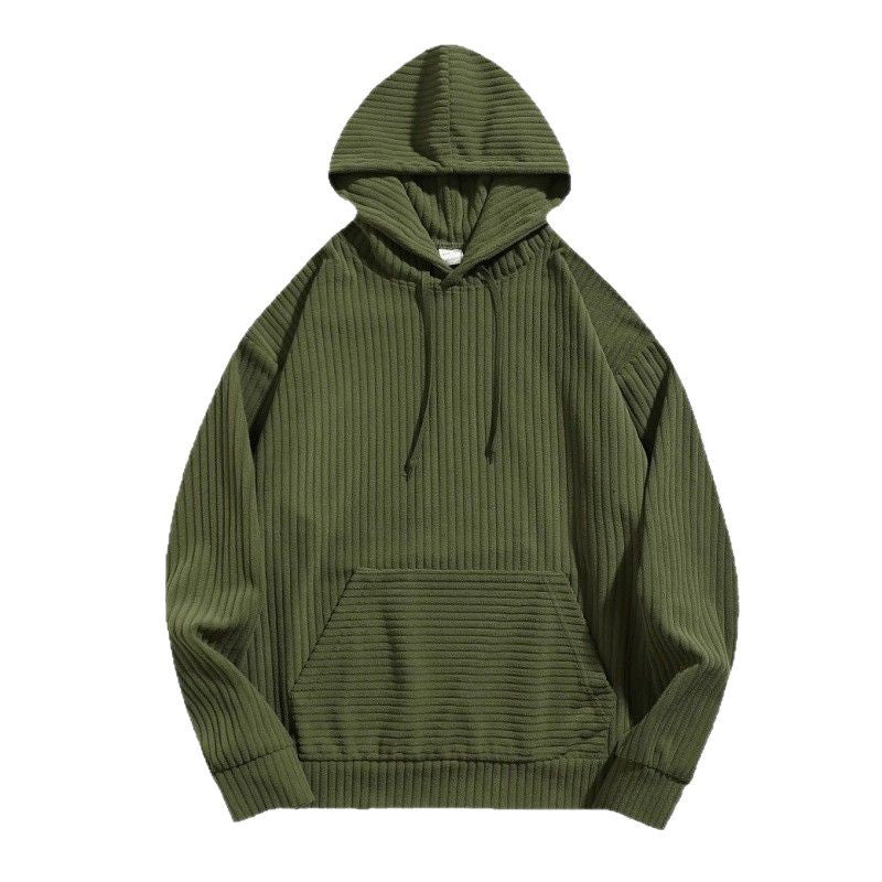 Herren Hoodie Lässig mit Rippenmuster und Taschen
