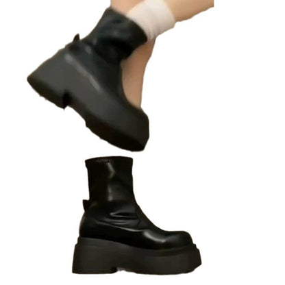 Damen Stiefel Plateau Robust Weich