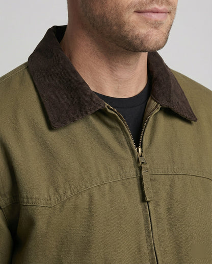 Herren Blouson Jacke Robust Lederoptik Cordkragen