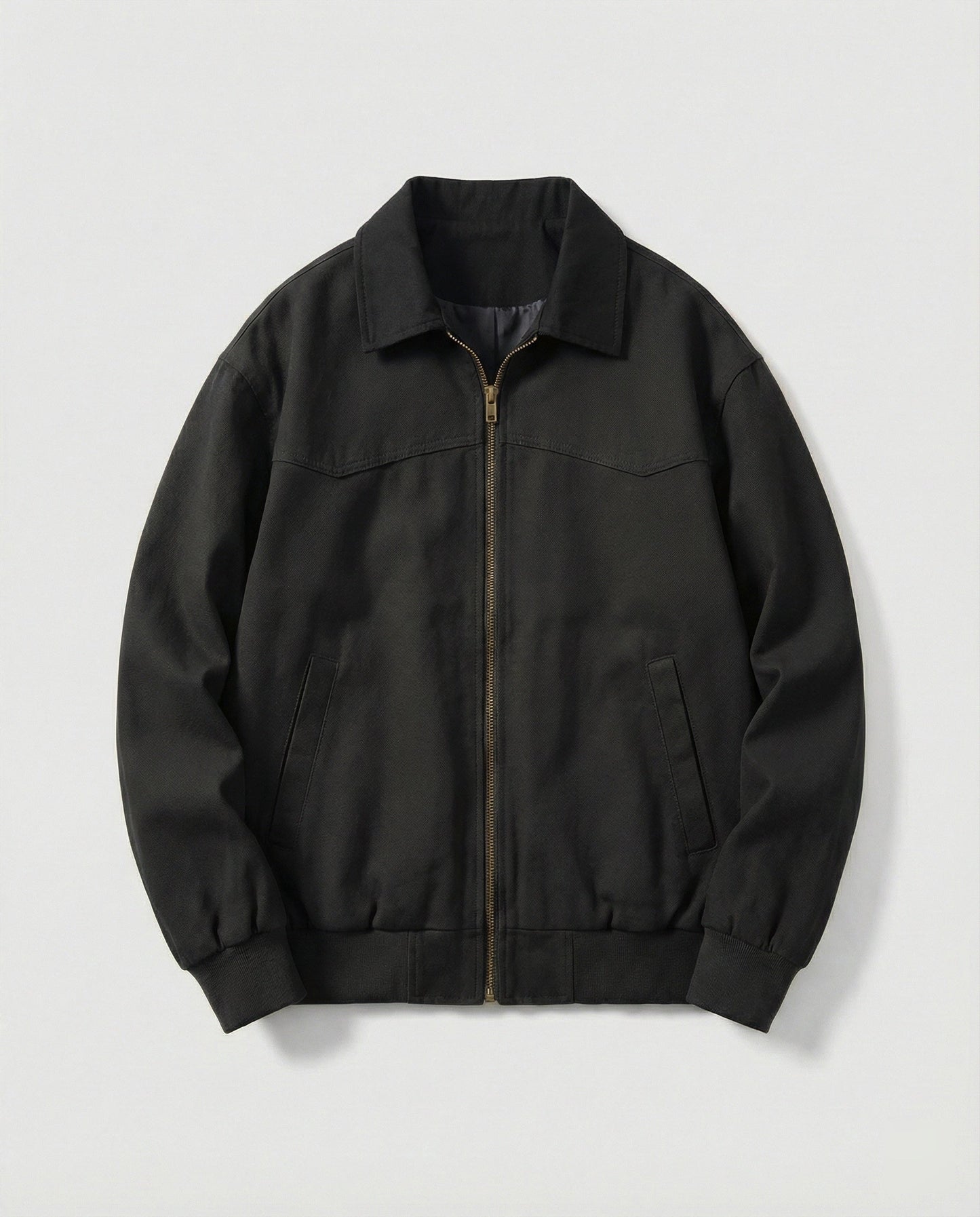 Herren Blouson Jacke Robust Lederoptik Cordkragen