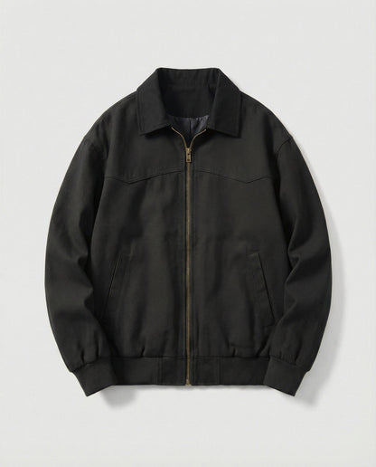 Herren Blouson Jacke Robust Lederoptik Cordkragen