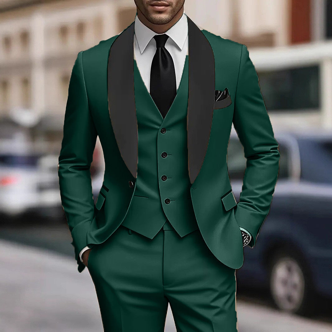 Herren Anzugset Elegant 3-teilig mit Satin-Weste