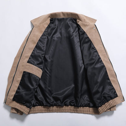 Männer Lederjacke Bomber Modern Lässig Schnitt