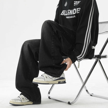 Herren Jeanshose Oversized Mit Verstellbarem Bund